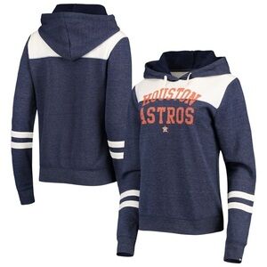 New Era Houston Astros Women's Colorblock Pullover Hoodie Navy/White Size L MLB